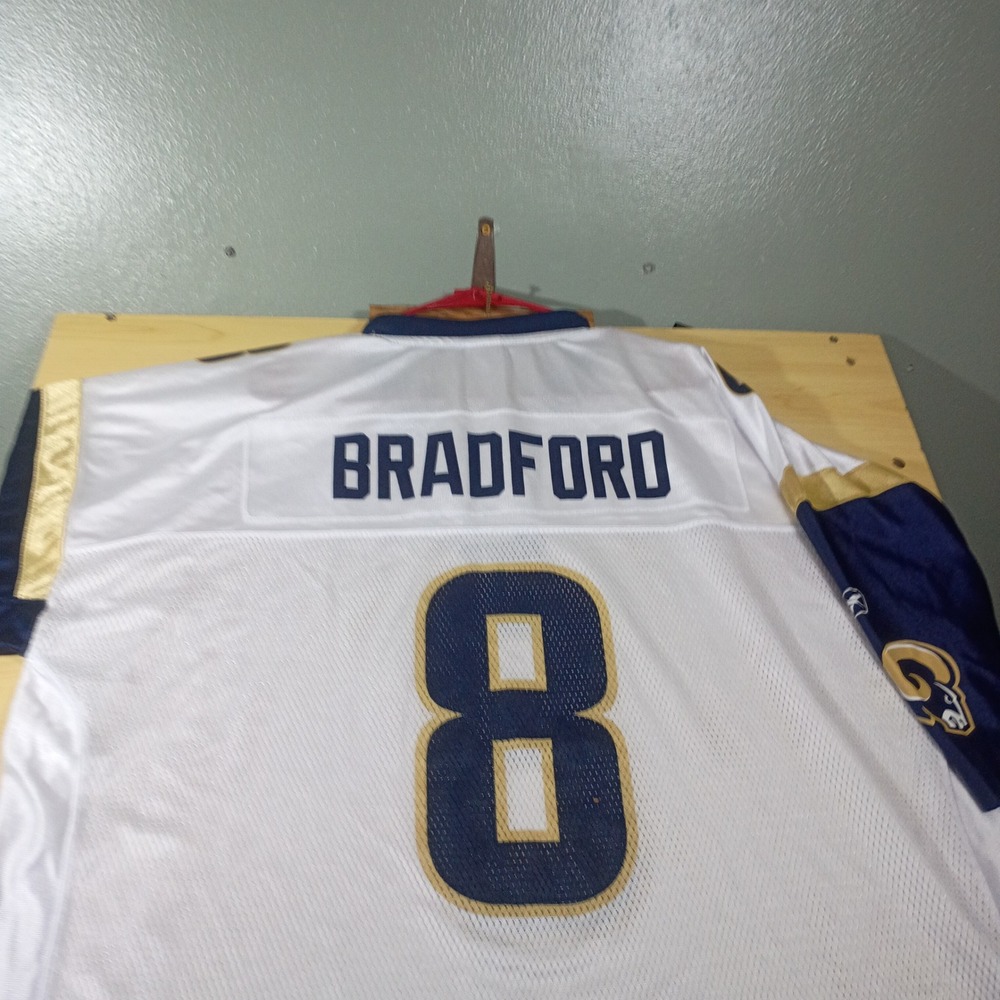 Reebok NFL Jersey Men 2XL White St. Louis Rams Sam Bradford 8 Mesh - Picture 5 of 9